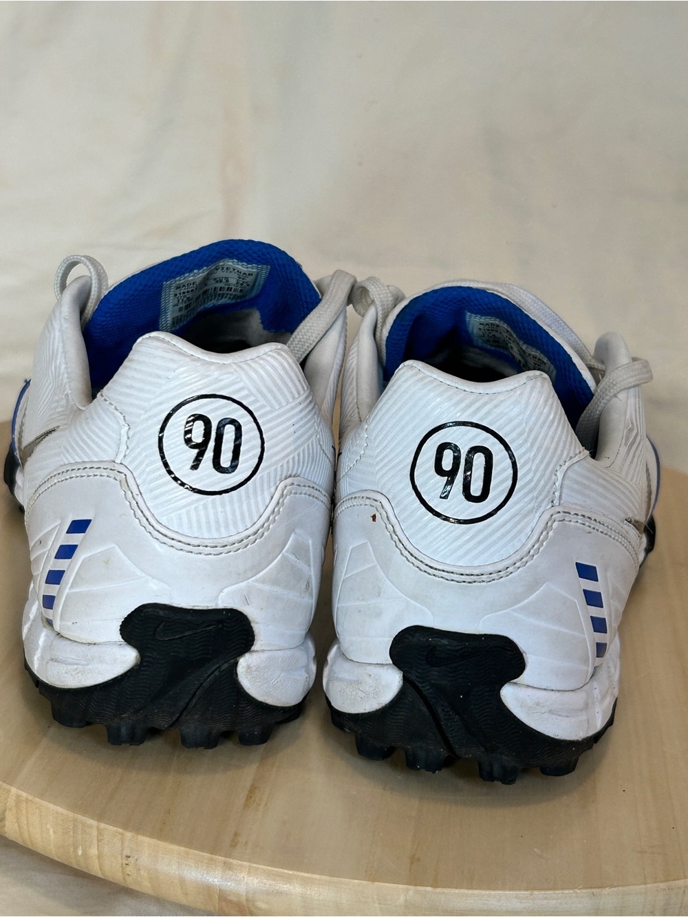 Nike Total 90 Turf Soccer Shoes Men’s Lace Up Low Top White/Blue/Black US 11.5 - Picture 4 of 6